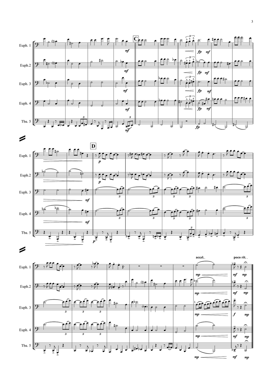 Moonlight Serenade for Tuba Quintet (Jazz for 5 Series) Small Ensemble scores gallery preview page 3