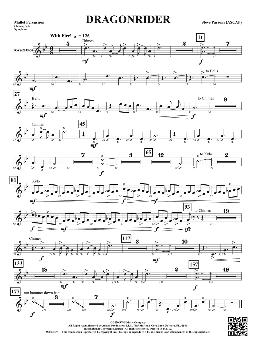 Dragonrider: 1st Mallet Percussion Percussion scores gallery preview page 1
