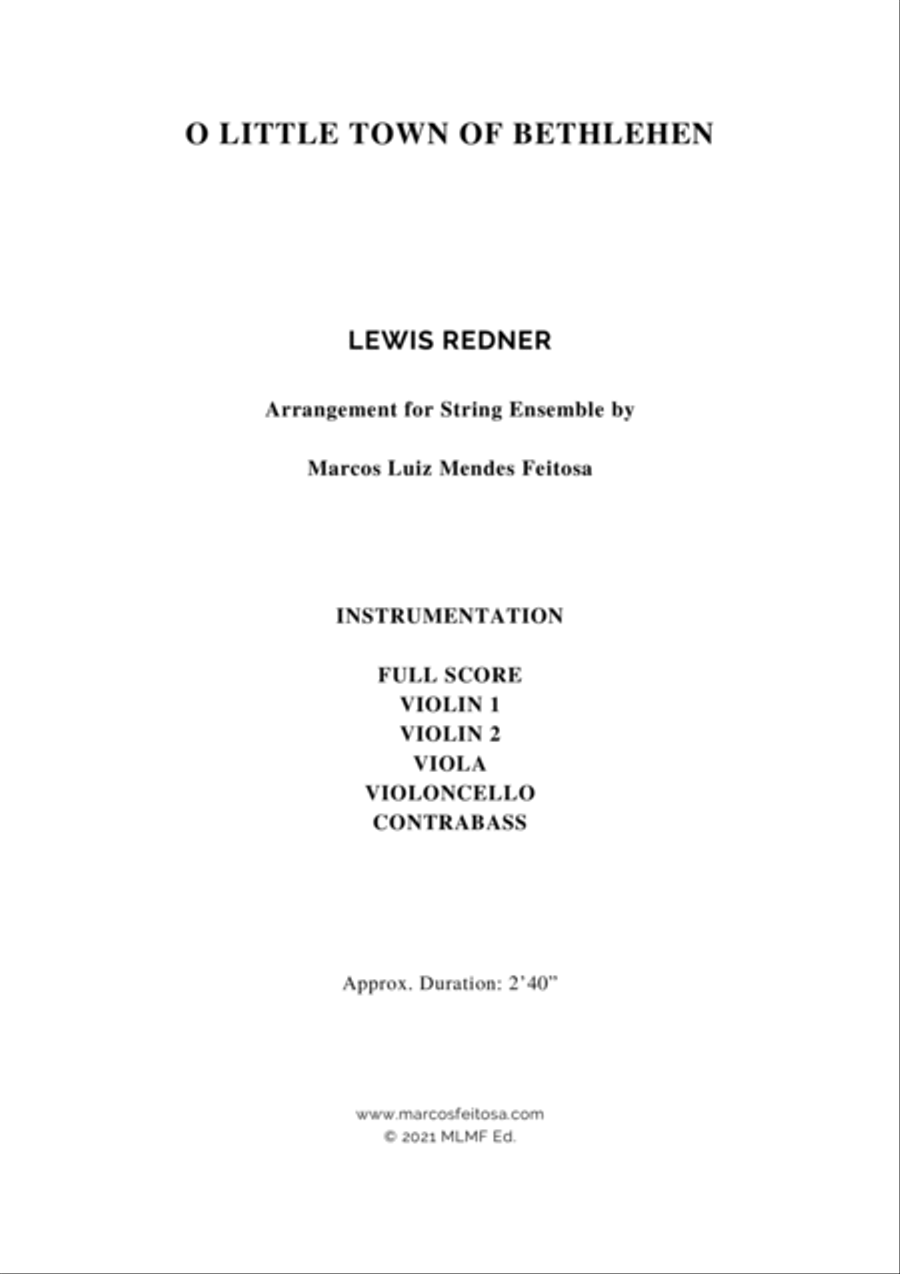 O Little Town of Bethlehem - String Ensemble Cello scores gallery preview page 2