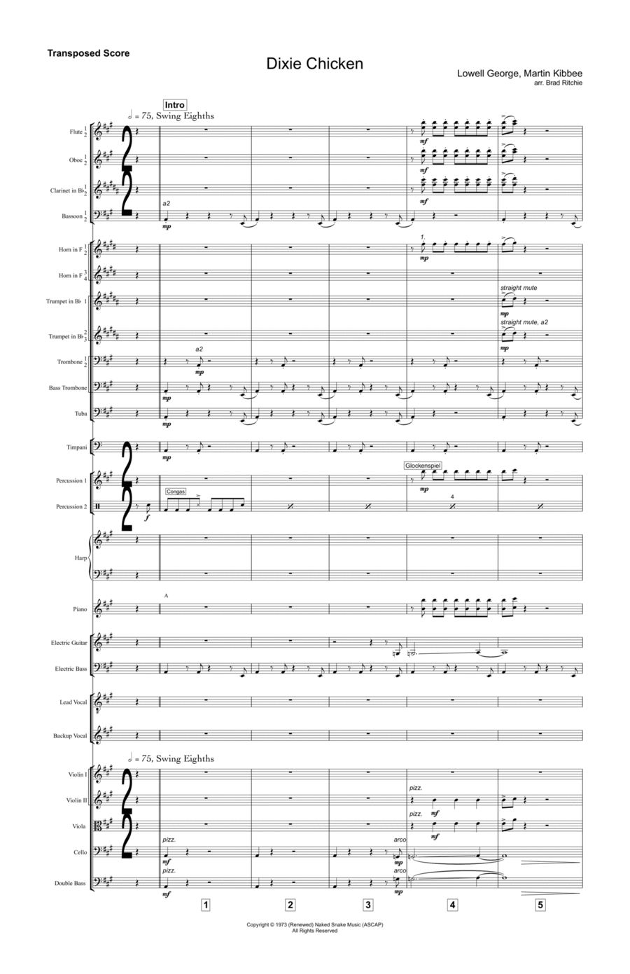 Dixie Chicken Dixie Chicken Full Orchestra scores gallery preview page 1