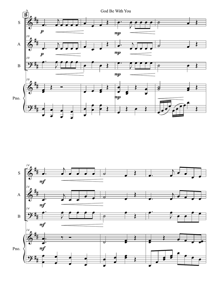 God Be With You Til We Meet Again 3-Part scores gallery preview page 2