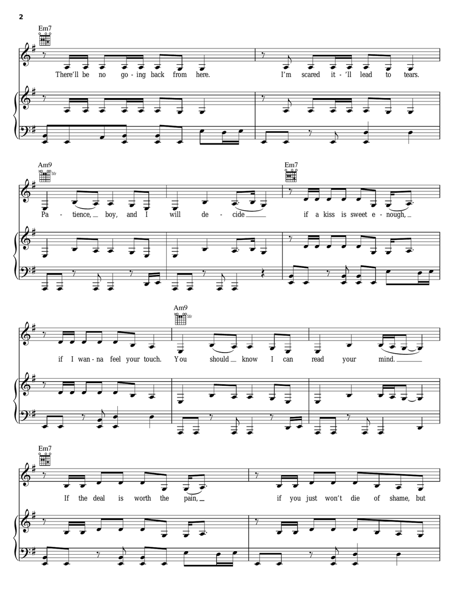 Forbidden Fruit Piano, Vocal, Guitar scores gallery preview page 2