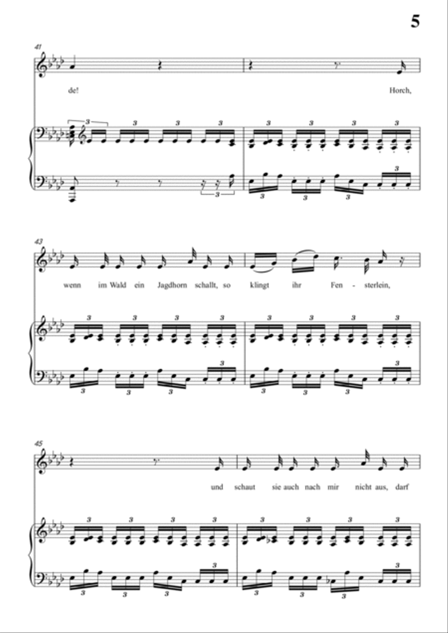 Schubert-Die böse Farbe,from 'Die Schöne Müllerin',Op.25 No.17 in bA for Vocal and Piano Voice scores gallery preview page 6