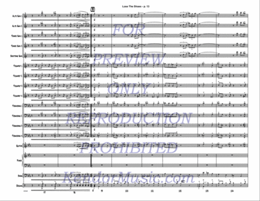 Lose The Shoes (Full Score) Jazz Ensemble scores gallery preview page 14