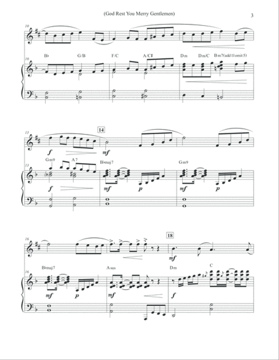 God Rest You Merry Gentlemen - Christmas Alto Sax Alto Saxophone scores gallery preview page 3