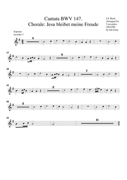 Chorale: Jesu bleibet meine Freude (Jesu, joy of man's desiring), from cantata BWV 147 (arrangement