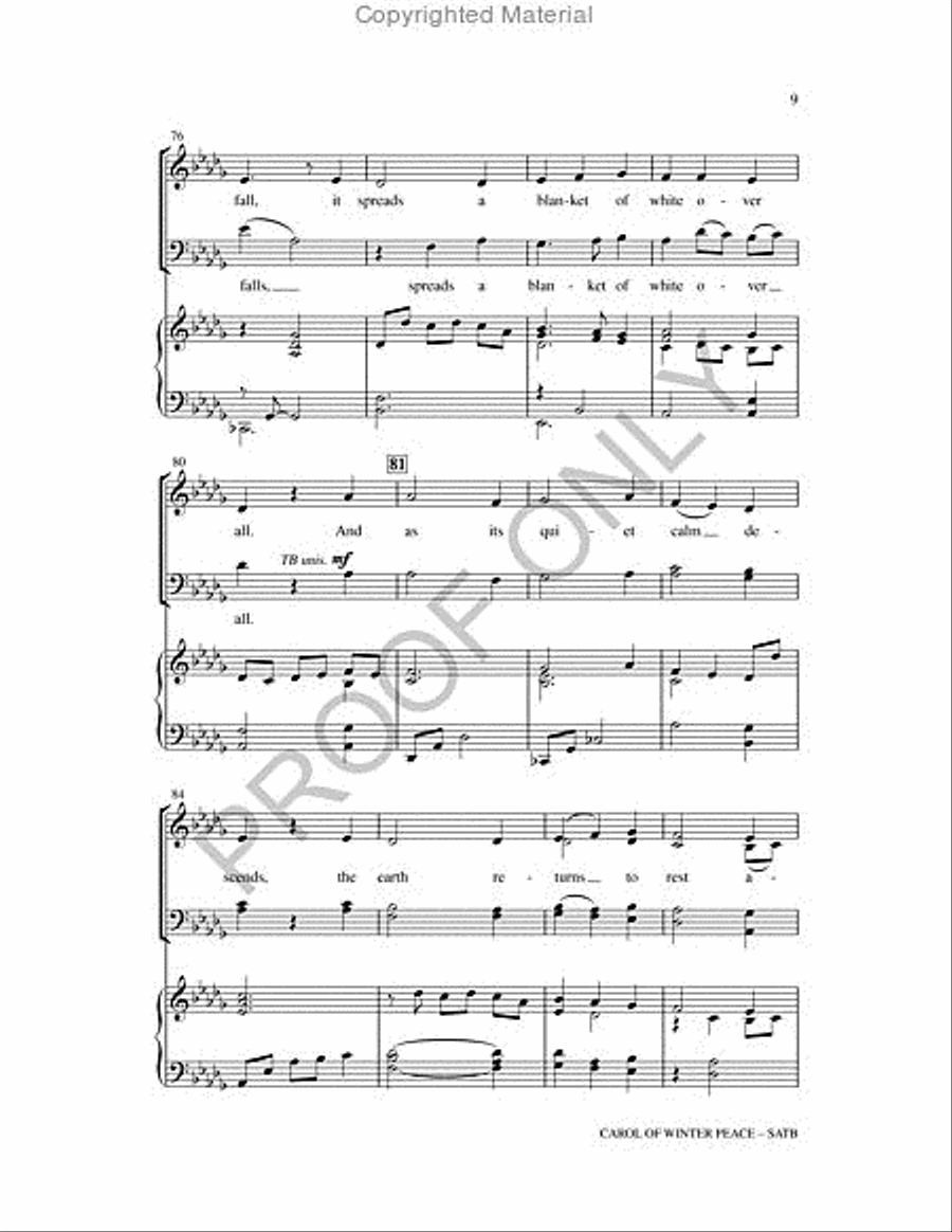 Carol Of Winter Peace 4-Part scores gallery preview page 9