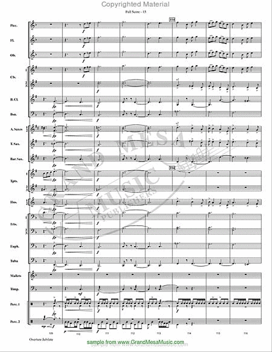 Overture Jubilate Concert Band scores gallery preview page 16