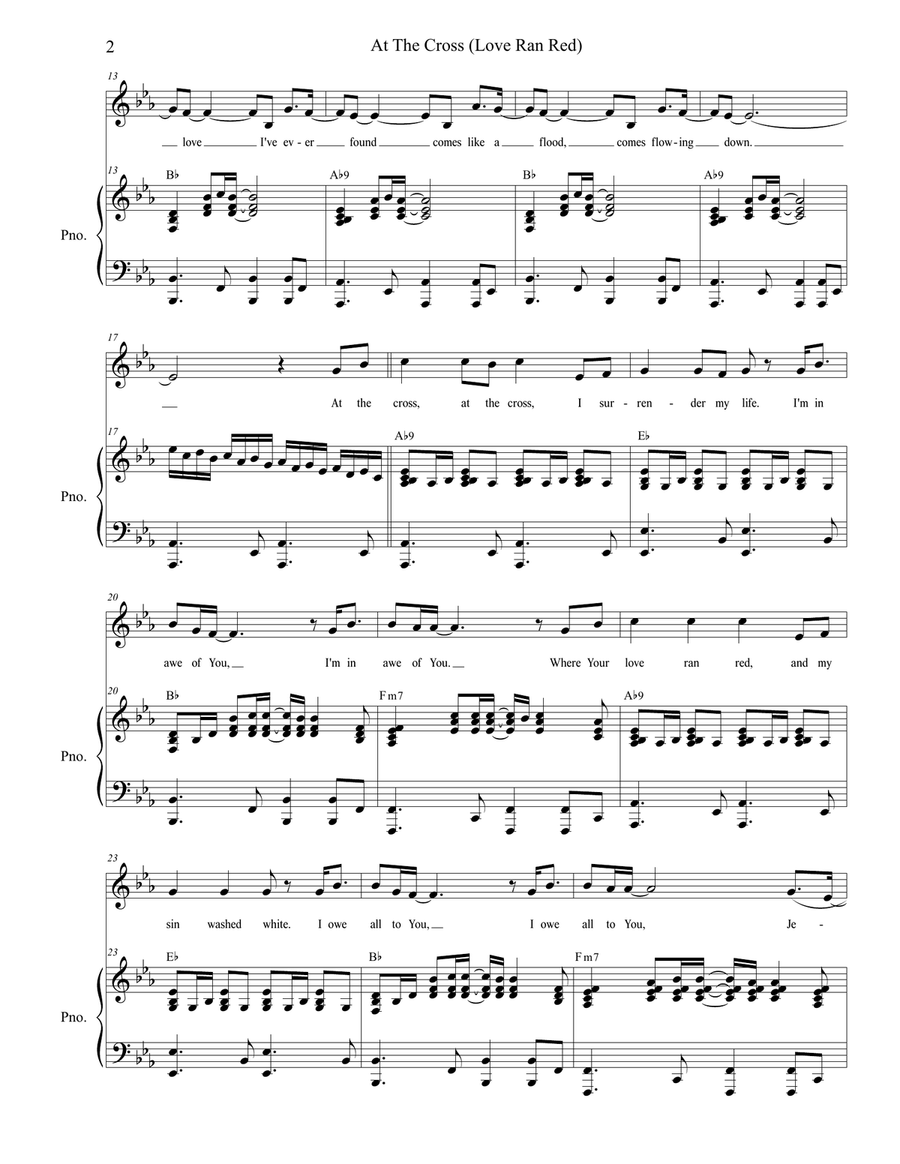 At The Cross (love Ran Red) Piano, Vocal scores gallery preview page 2