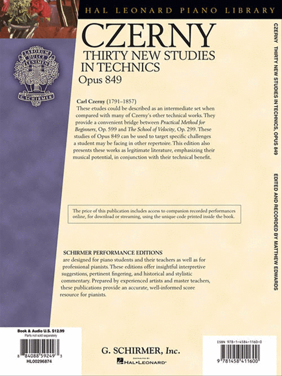 Carl Czerny – Thirty New Studies in Technics, Op. 849 Piano Method scores gallery preview page 2