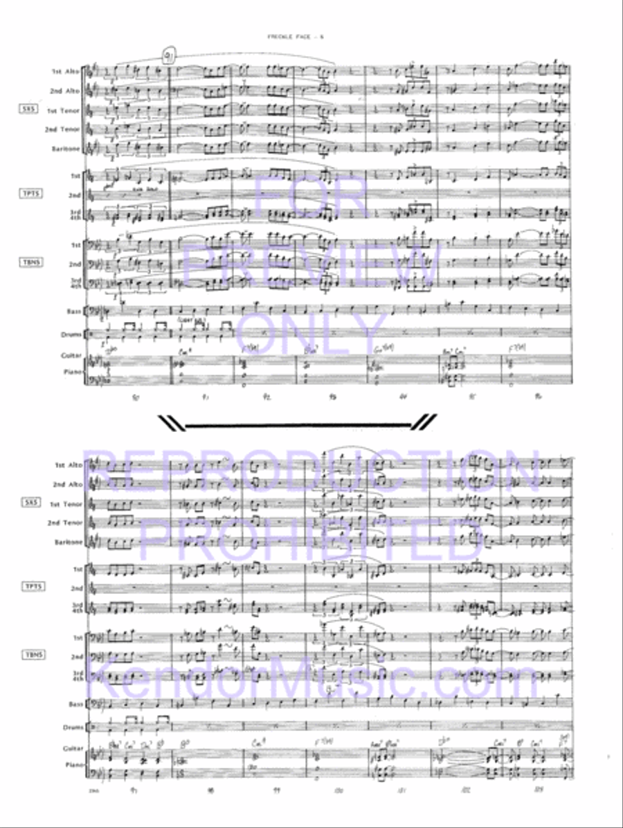 Freckle Face (Full Score) Jazz Ensemble scores gallery preview page 8