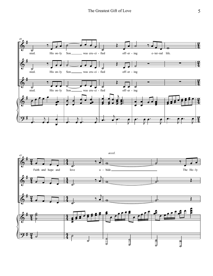 The Greatest Gift of Love SSA SSA scores gallery preview page 5