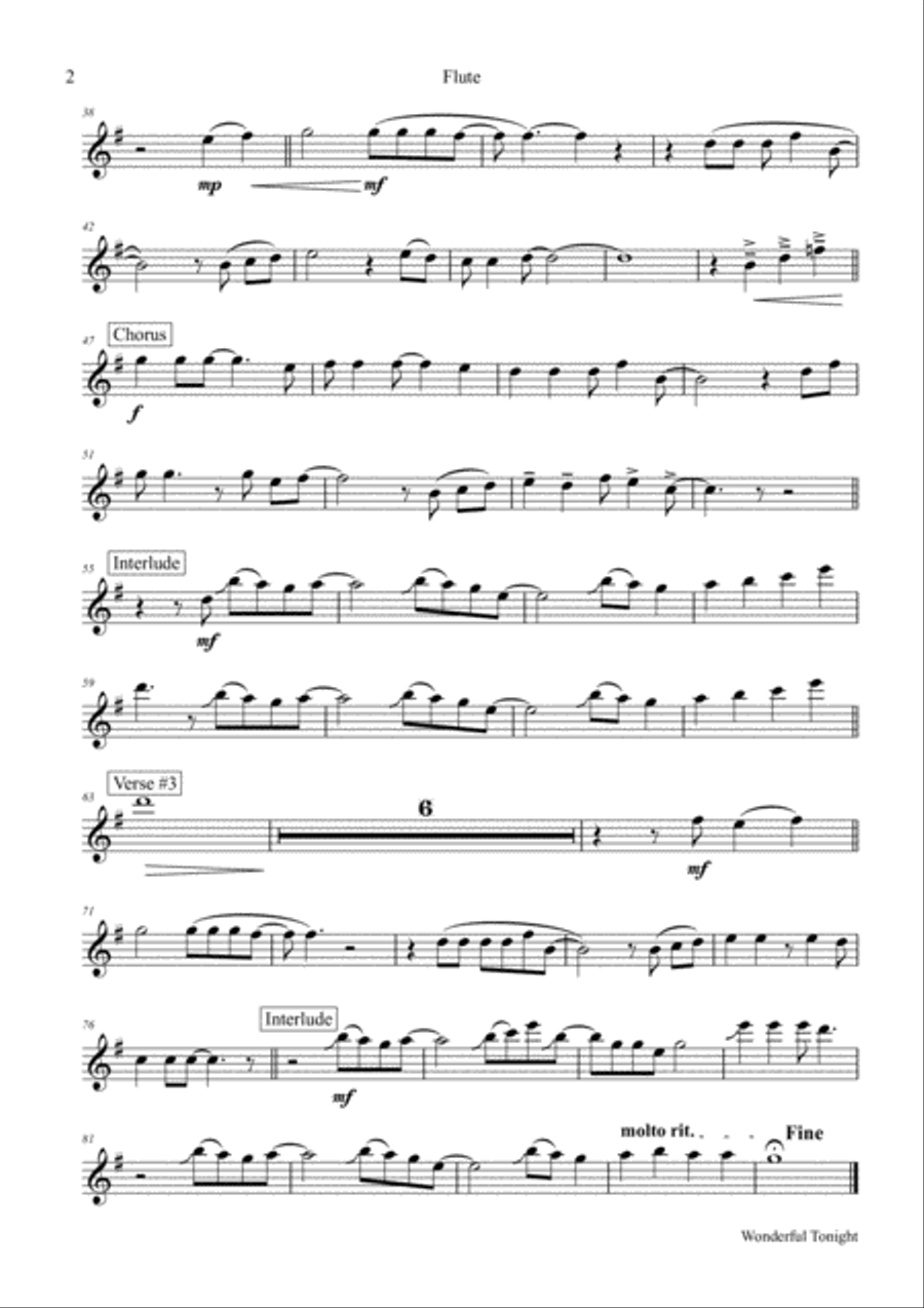 Wonderful Tonight Woodwind Quintet scores gallery preview page 6