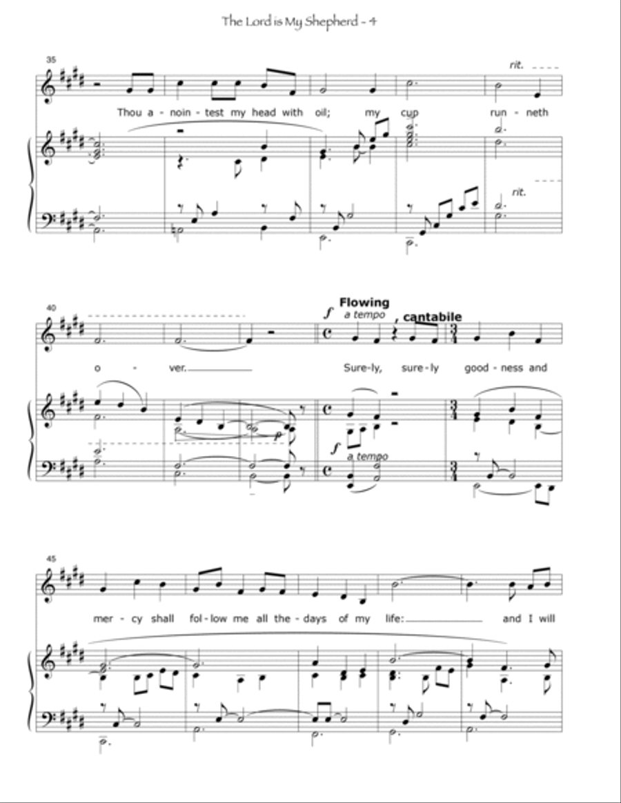 Psalm 23 (The Lord is My Shepherd) Voice scores gallery preview page 4