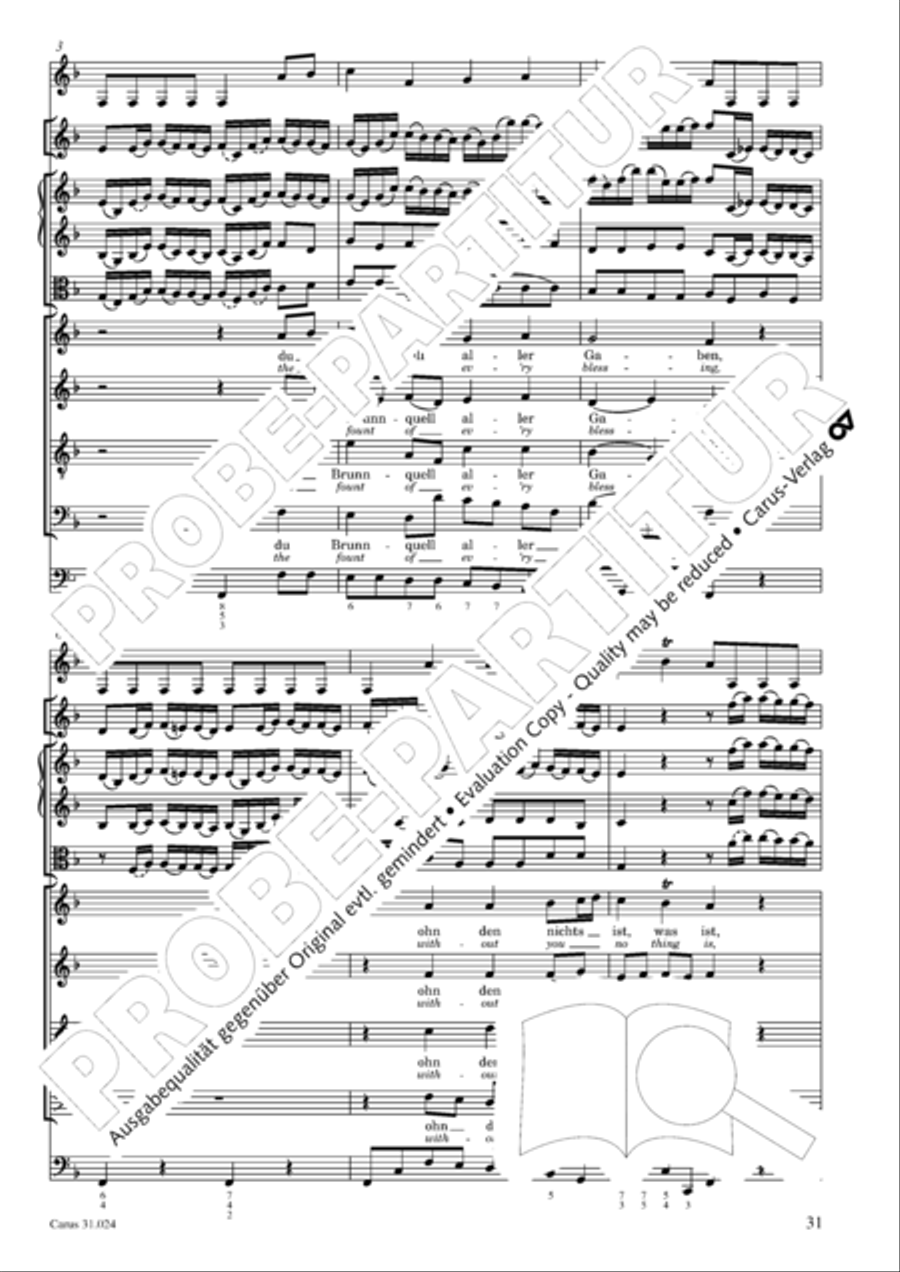 A conscience pure (Ein ungefarbt Gemute) 4-Part scores gallery preview page 32