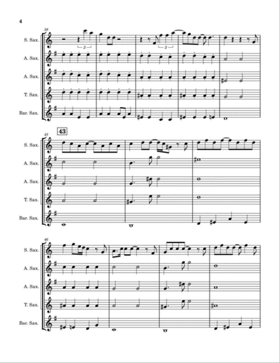 Cold As Ice Saxophone Quintet scores gallery preview page 5