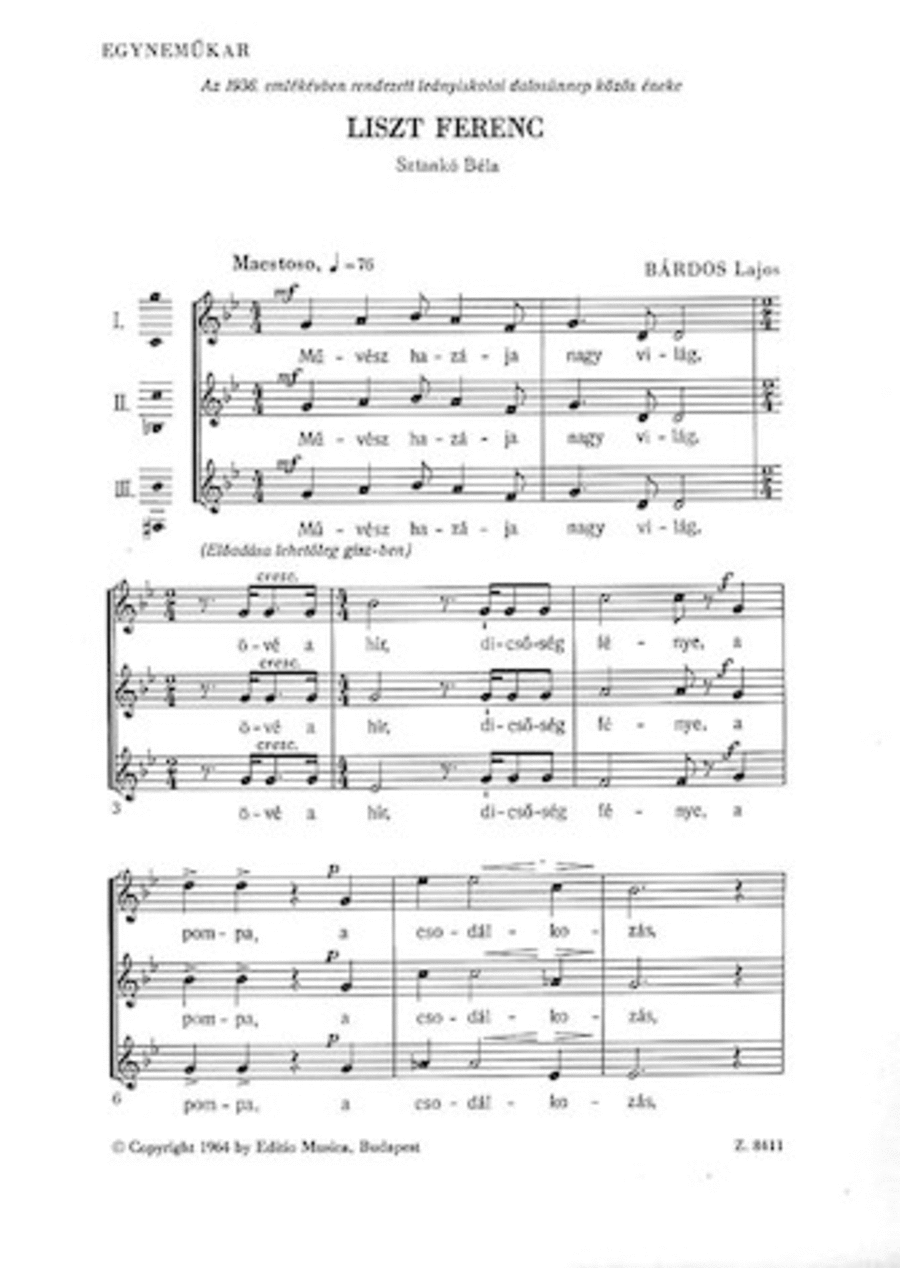 Liszt Ferenc A Cappella scores gallery preview page 1