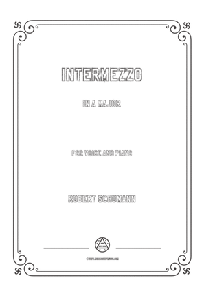 Book cover for Schumann-Intermezzo in A Major,for Voice and Piano