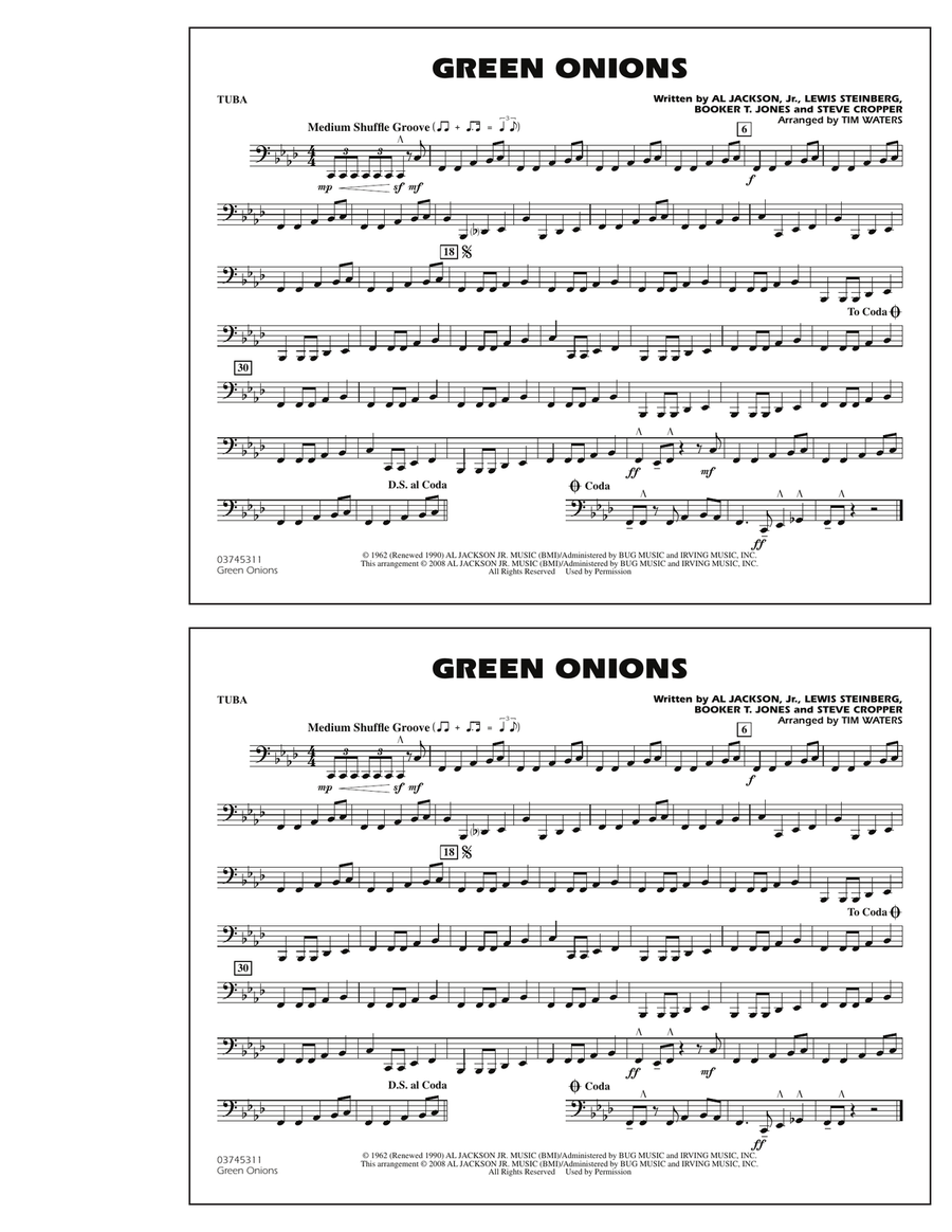 Green Onions - Tuba Marching Band scores gallery preview page 1