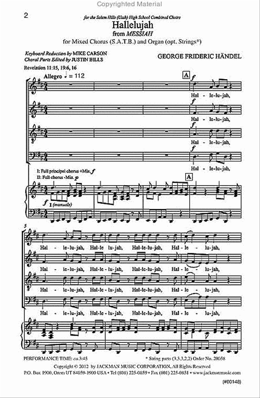 Hallelujah (Chorus) - SATB image number null