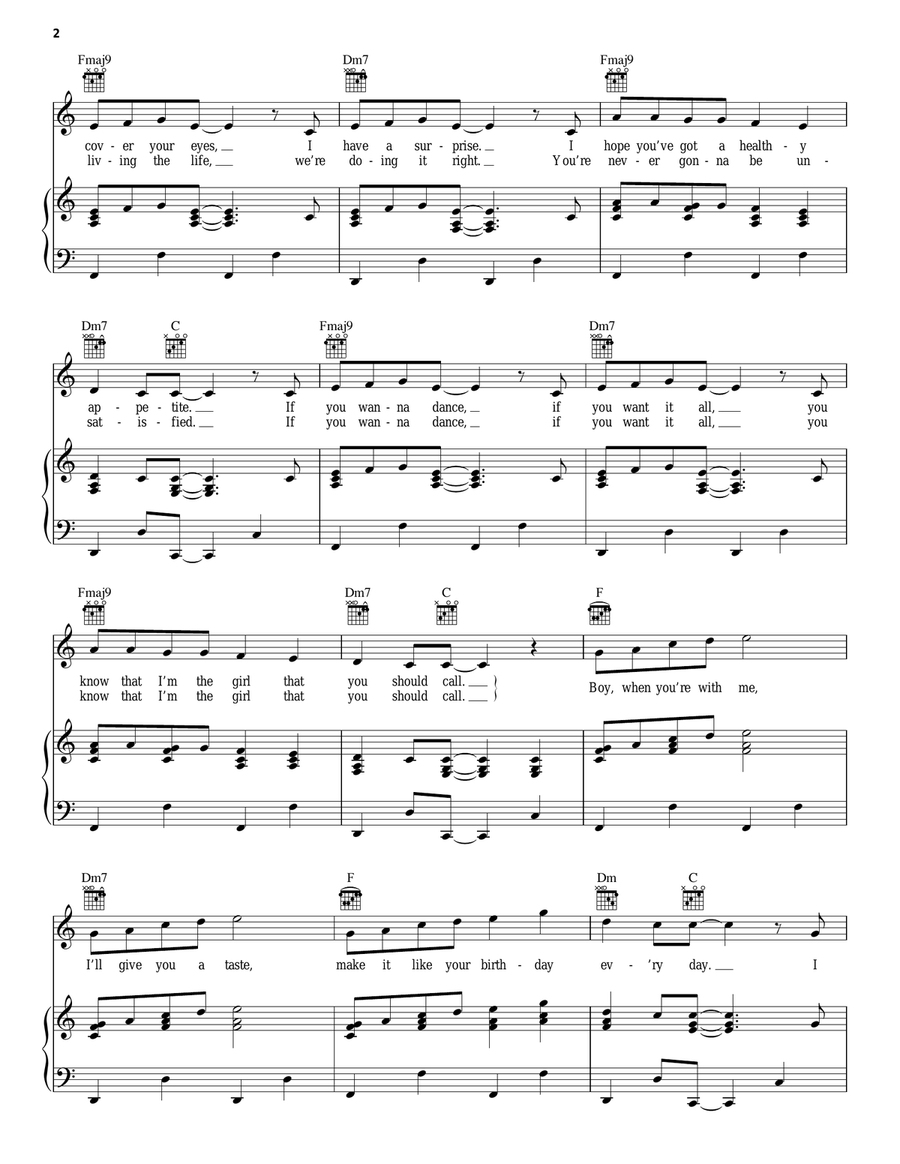 Birthday Birthday Piano, Vocal, Guitar scores gallery preview page 2