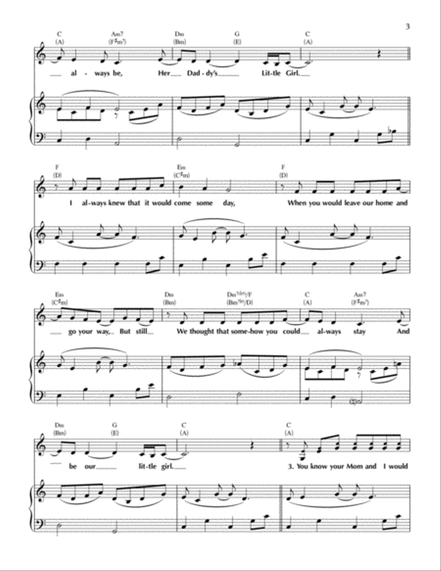 Daddy’s Little Girl (The Wedding Song) – Version 1 Voice scores gallery preview page 3