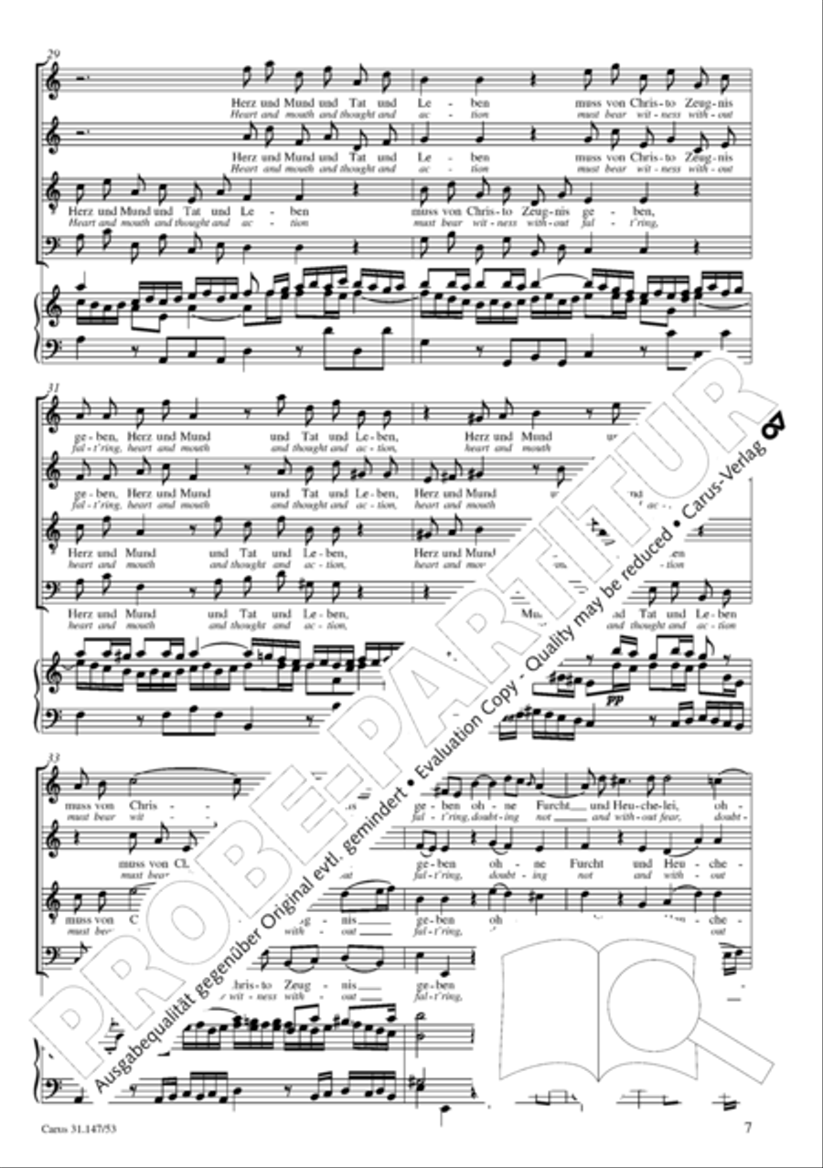 Heart and mouth and thought and action (Herz und Mund und Tat und Leben) (Herz und Mund und Tat und Leben) 4-Part scores gallery preview page 8