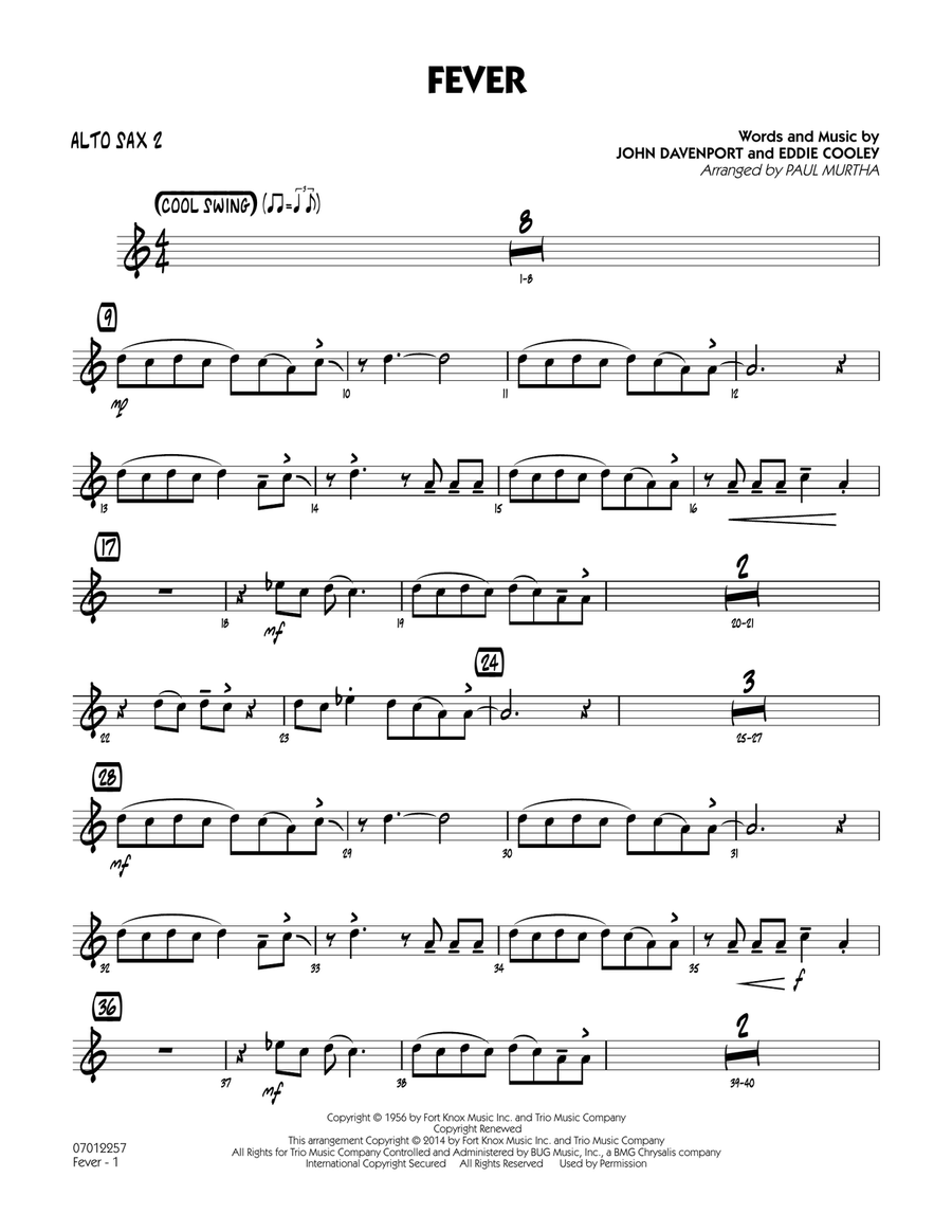 Fever - Alto Sax 2