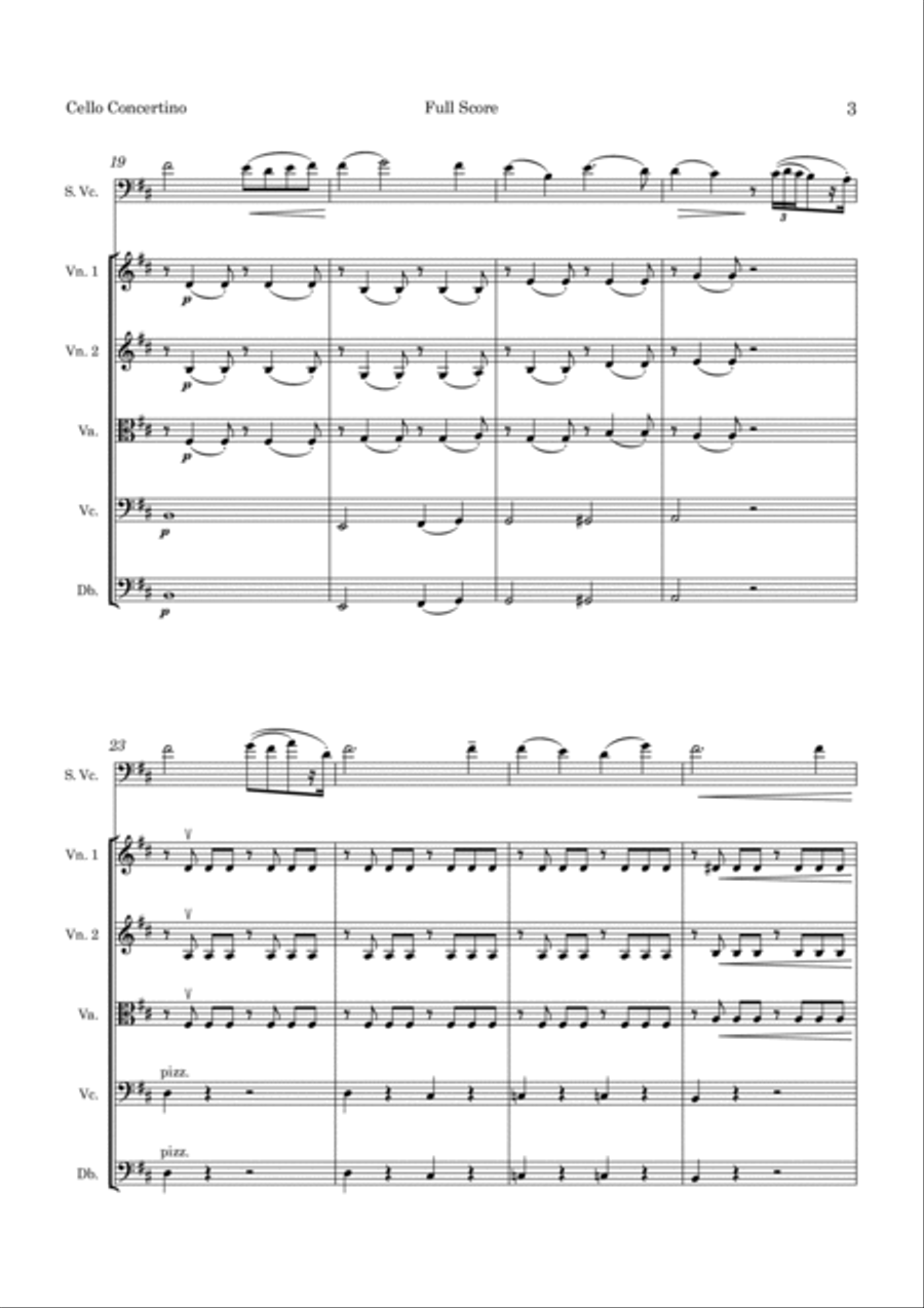 Nölck Cello Concertino Op 131 No 2 for Cello and String Orchestra String Orchestra scores gallery preview page 4