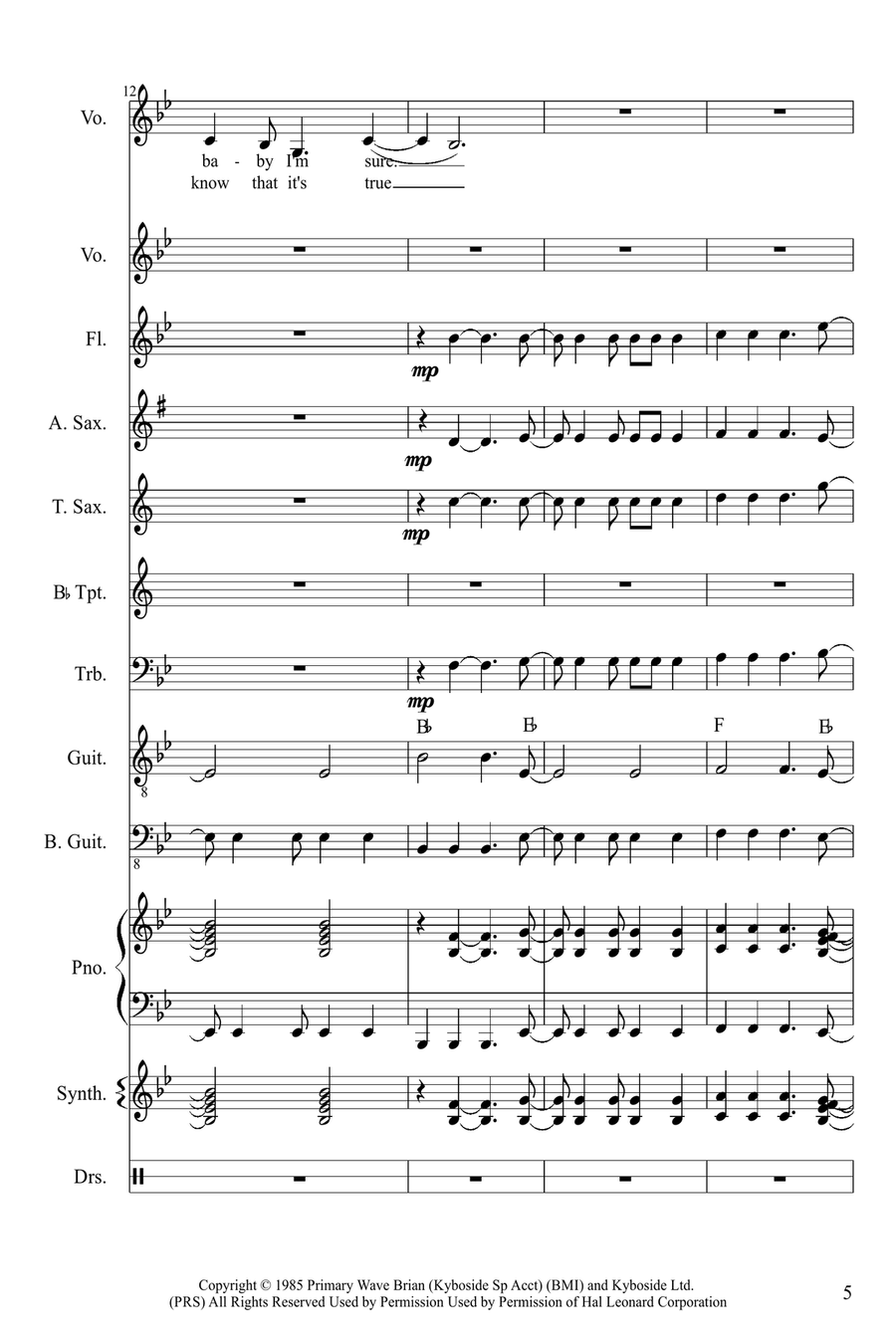 Walking On Sunshine Large Ensemble scores gallery preview page 5