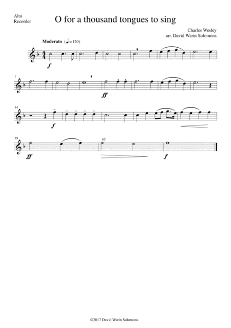 7 Songs of Glory for recorder quartet Soprano Recorder scores gallery preview page 4