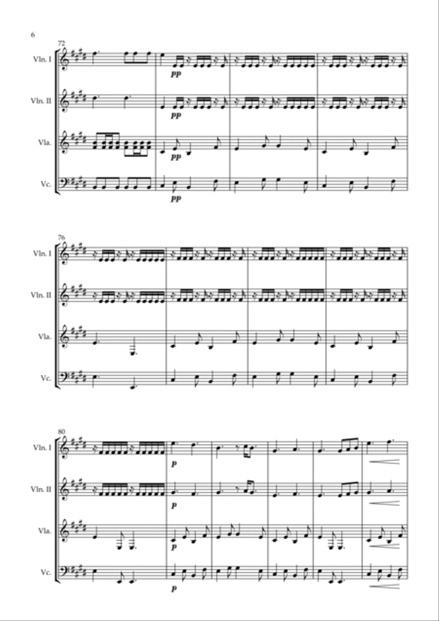 Your Hand In Mine String Quartet scores gallery preview page 6