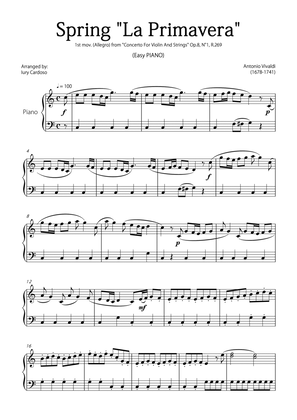Book cover for "Spring" (La Primavera) by Vivaldi - Easy version for PIANO SOLO