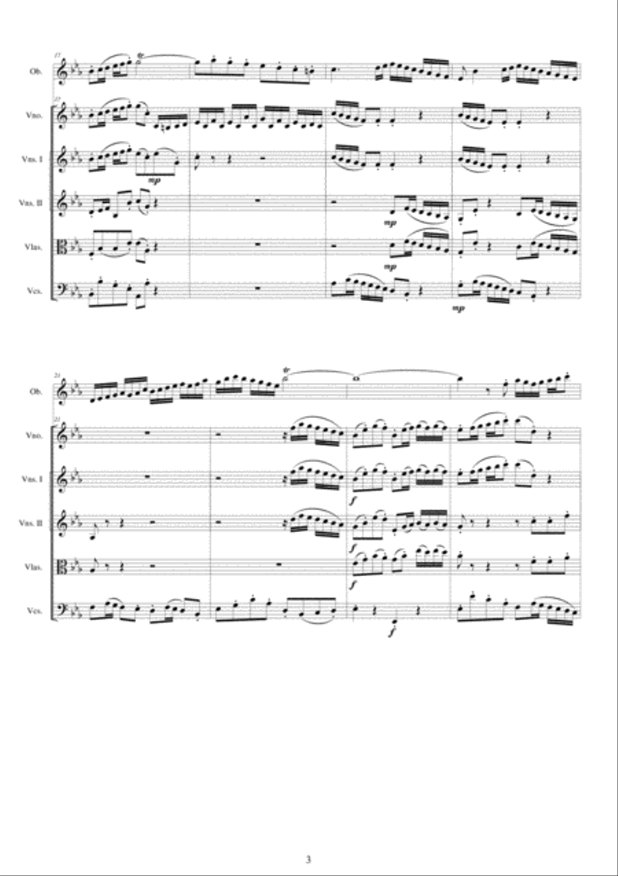 Bach - Double Concerto in C minor BWV1060R for Oboe, Violin and Strings String Orchestra scores gallery preview page 3