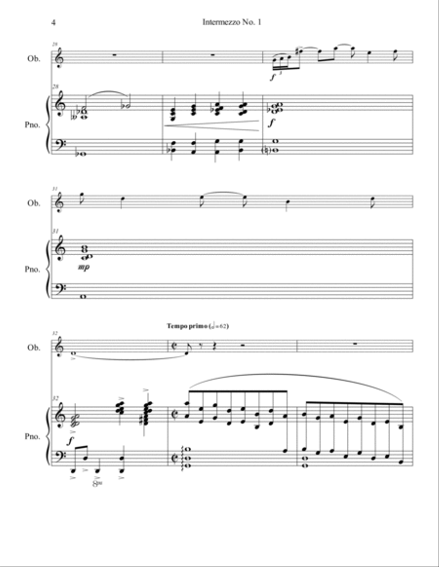 Intermezzo No. 1 para piano y oboe Piano scores gallery preview page 5