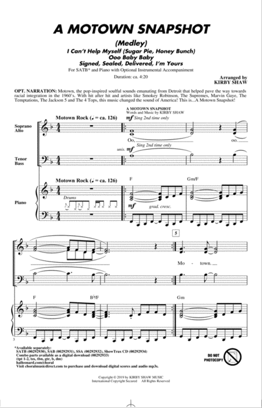 A Motown Snapshot (Medley) 4-Part scores gallery preview page 1