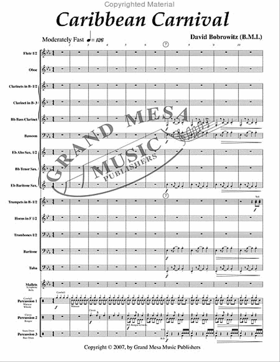 Caribbean Carnival Caribbean Carnival Concert Band scores gallery preview page 2