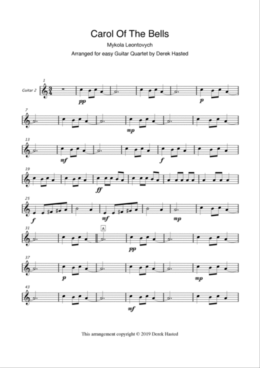Carol Of The Bells - Instrumental for 4 guitars/large ensemble Large Ensemble scores gallery preview page 6