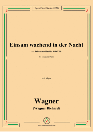 Book cover for Wagner-Einsam wachend in der Nacht,in A Major