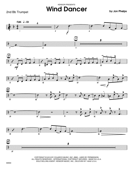 Wind Dancer - 2nd Bb Trumpet