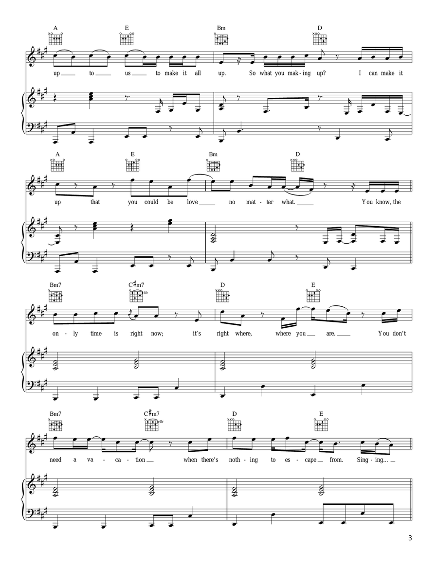Everything Is Sound (La La La) Piano, Vocal, Guitar scores gallery preview page 3