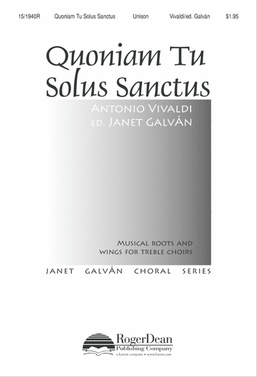 Quoniam Tu Solus Sanctus Unison Choir scores gallery preview page 1