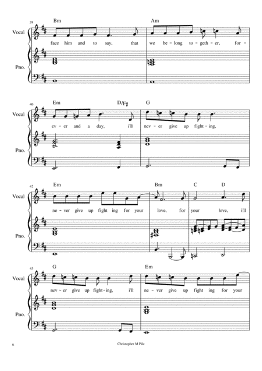 I Don't Know What To Say To Him Voice scores gallery preview page 6