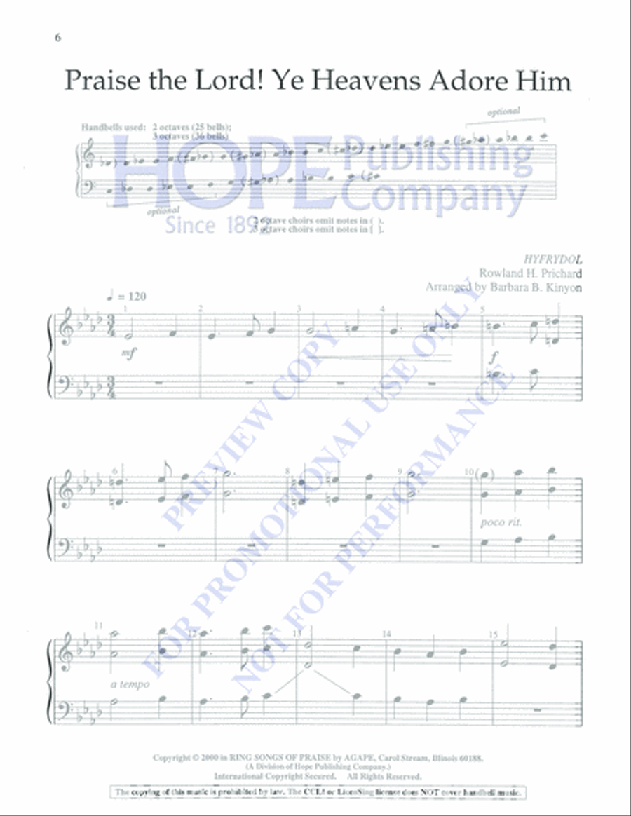 Ring Songs of Praise 3-Octaves scores gallery preview page 6