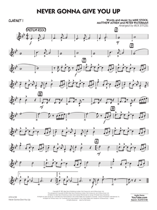 Book cover for Never Gonna Give You Up (arr. Rick Stitzel) - Bb Clarinet 1