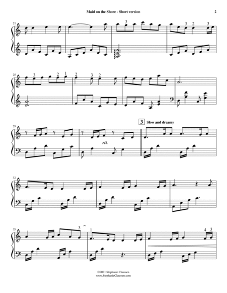 Maid on the Shore (Harp solo) Harp scores gallery preview page 3