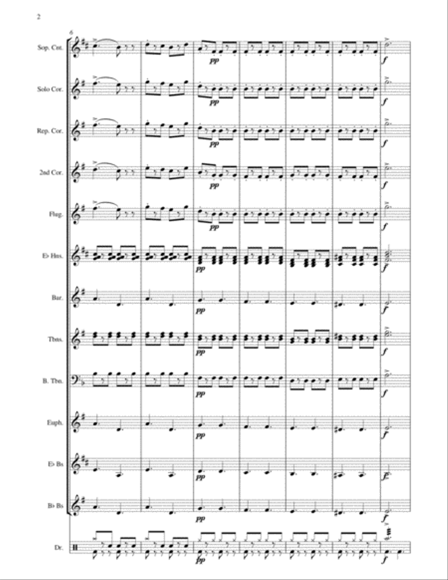 Funiculi Funicula ( For Brass Band) Brass Band scores gallery preview page 6