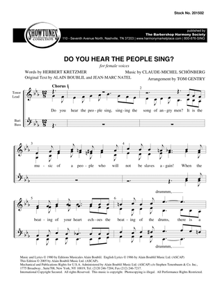 Book cover for Do You Hear The People Sing? (from Les Miserables) (arr. Tom Gentry)