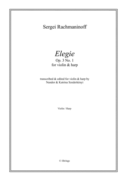 Elegie Op. 3 No. 1 - for violin & harp