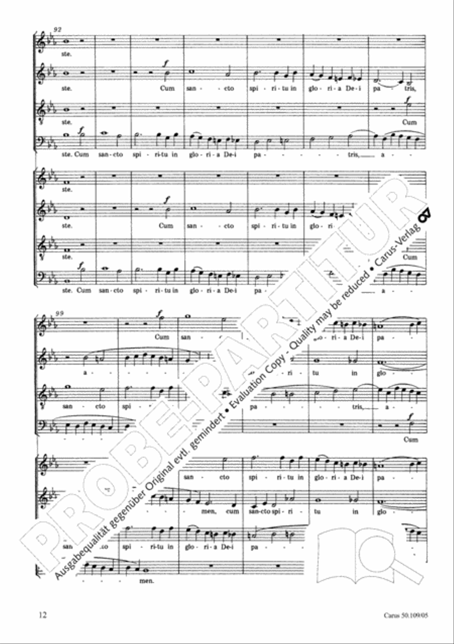 Mass in E flat major (Messe in Es) 4-Part scores gallery preview page 13